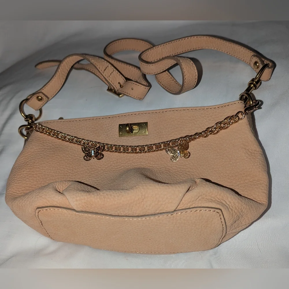 J. Crew Baby Bromton HoboTan Crossbody Bag with Chain Detail